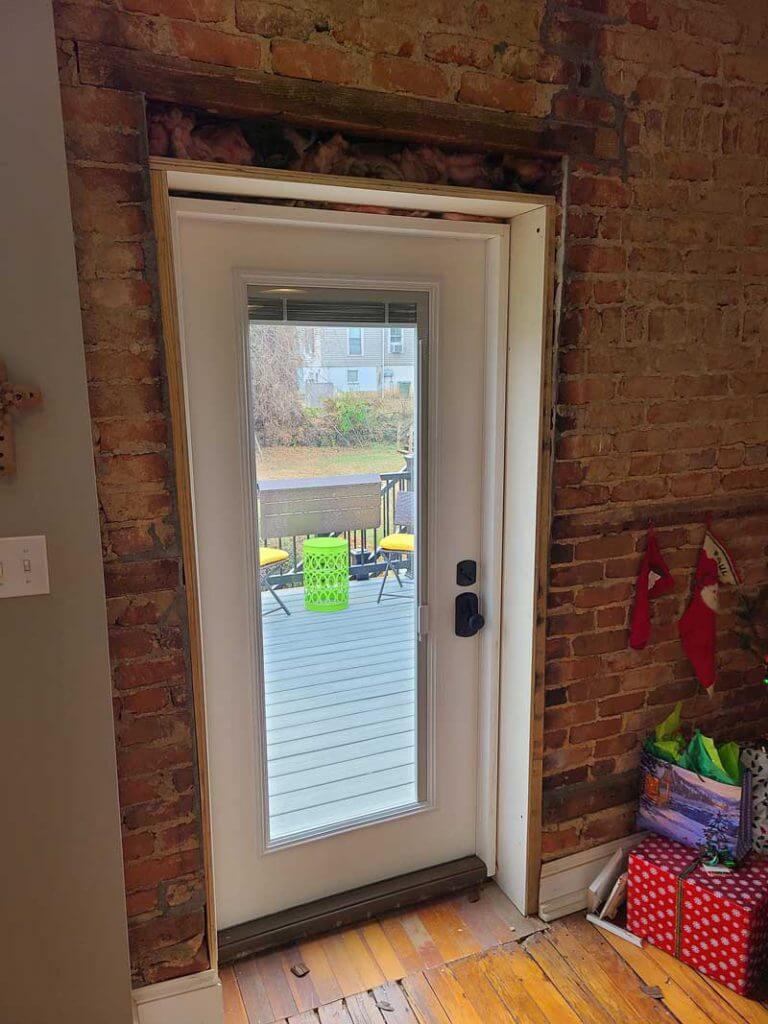 New glass door in home