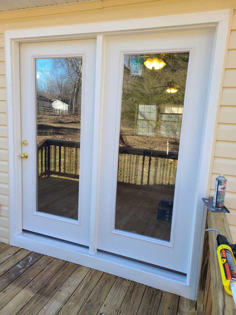 Glass patio door from outside