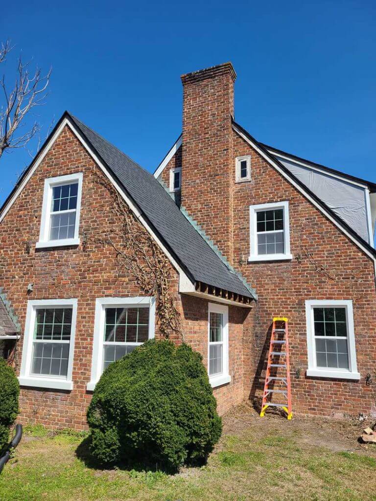 New windows on brick home